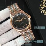 Replica Omega Seamaster Automatic Black Dial 2-Tone Rose Gold Watch